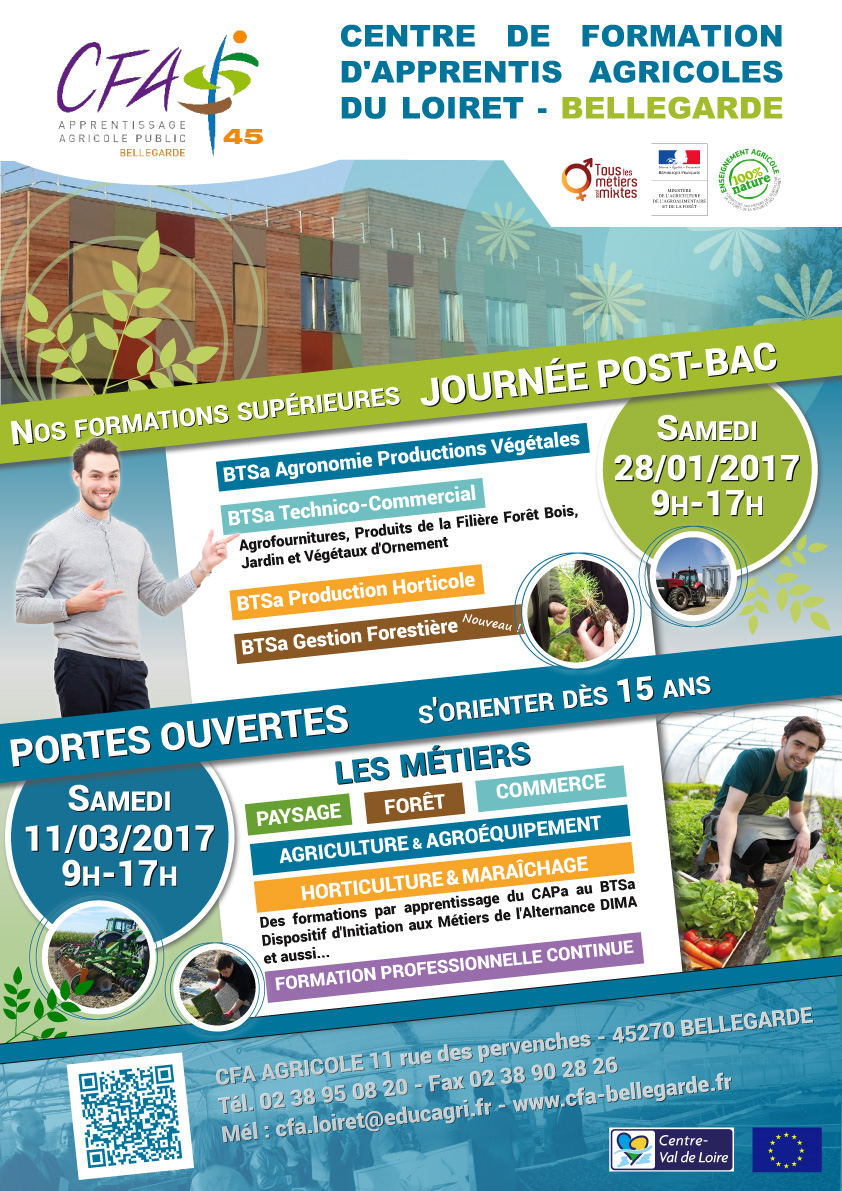 Journées POSTBAC et PORTES OUVERTES au CFAAD45 Affiche Journées POSTBAC et PORTES OUVERTES au CFAAD45
